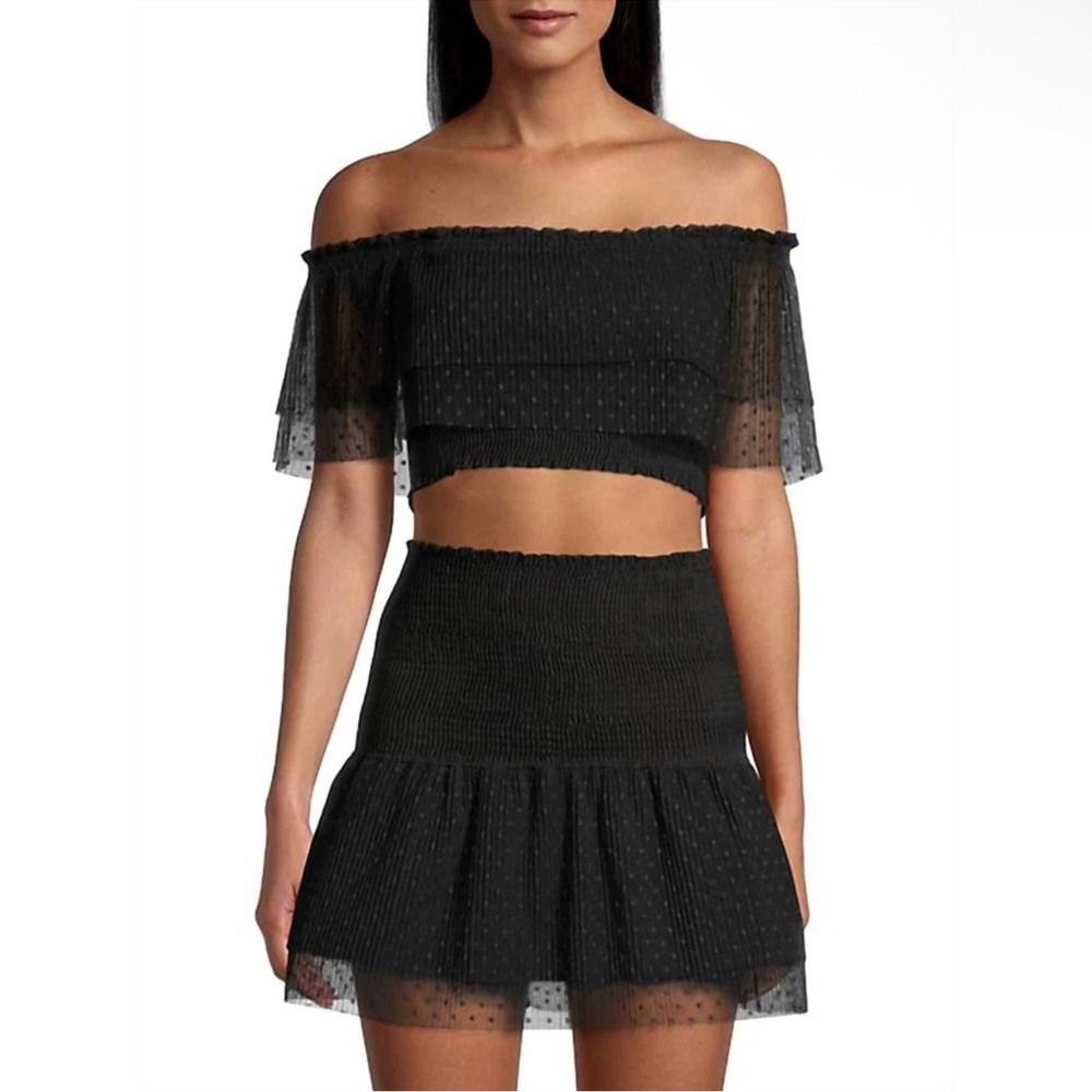 Peixoto Chi Chi Black Off-Shoulder Skirt Set